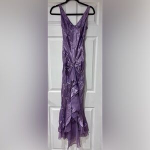 Elegant Purple Satin Dress